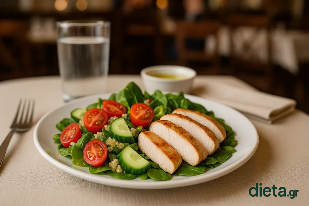 Υγιεινό πιάτο εστιατορίου