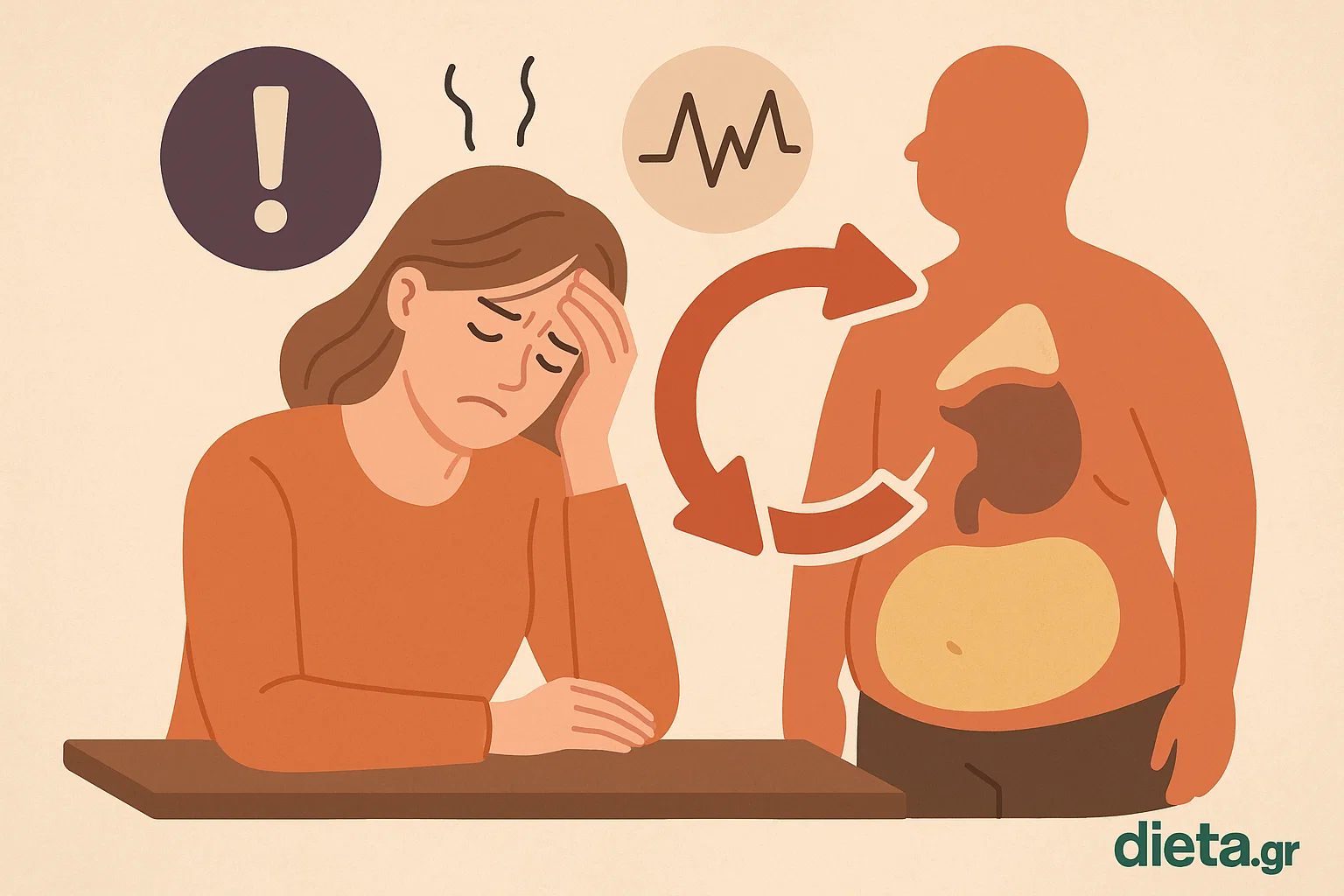 Πώς το άγχος αυξάνει τα επίπεδα κορτιζόλης και επηρεάζει το βάρος