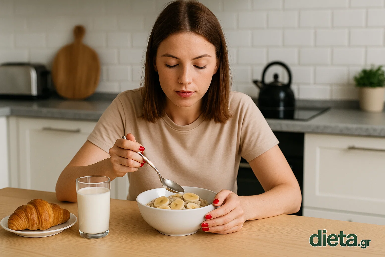 γυναικα τρωει πρωινο